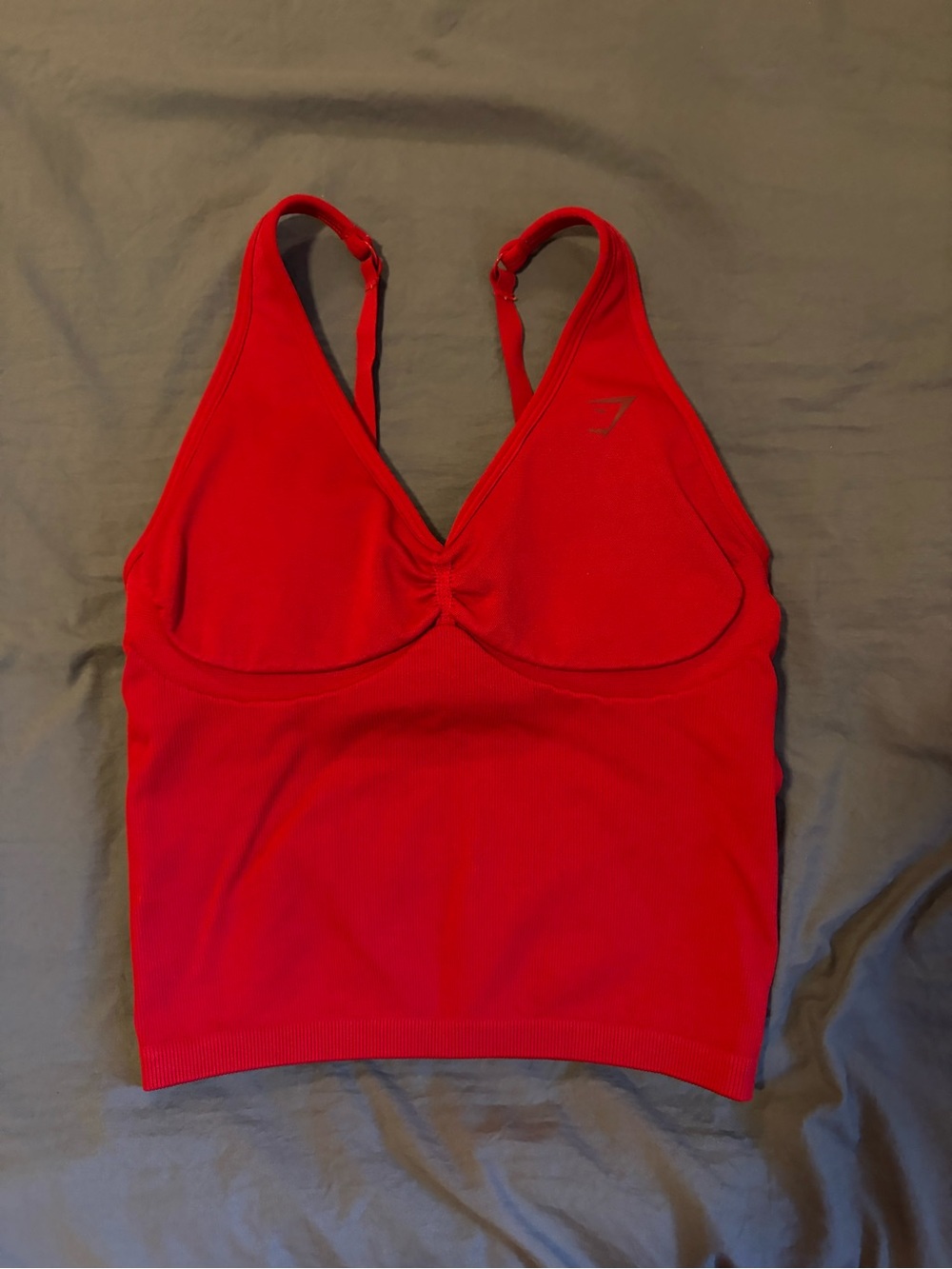 Gymshark red carmine lift seamless tank with shelf - Picture 3 of 4